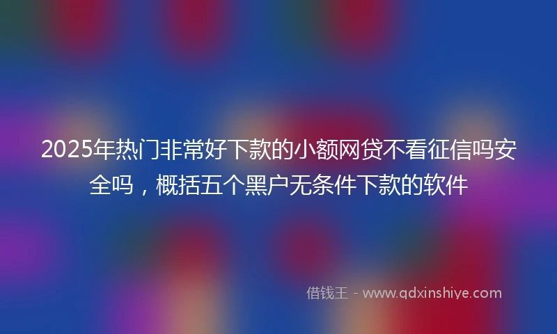2025年热门非常好下款的小额网贷不看征信吗安全吗，概括五个黑户无条件下款的软件