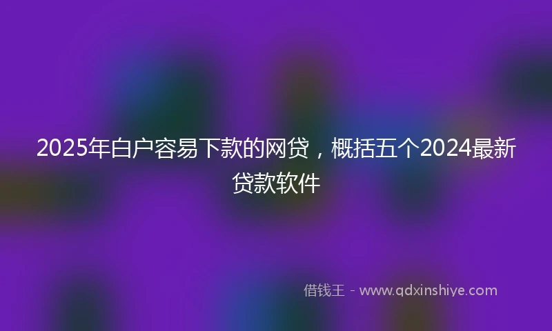 2025年白户容易下款的网贷，概括五个2024最新贷款软件