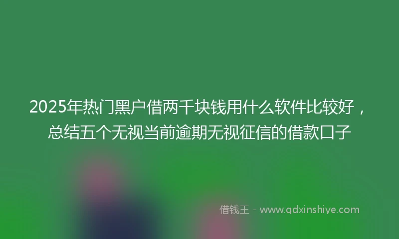 2025年热门黑户借两千块钱用什么软件比较好，总结五个无视当前逾期无视征信的借款口子