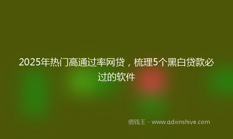 2025年热门高通过率网贷,梳理5个黑白贷款必过的软件