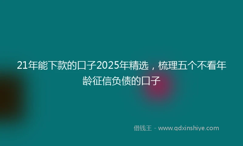 21年能下款的口子2025年精选，梳理五个不看年龄征信负债的口子