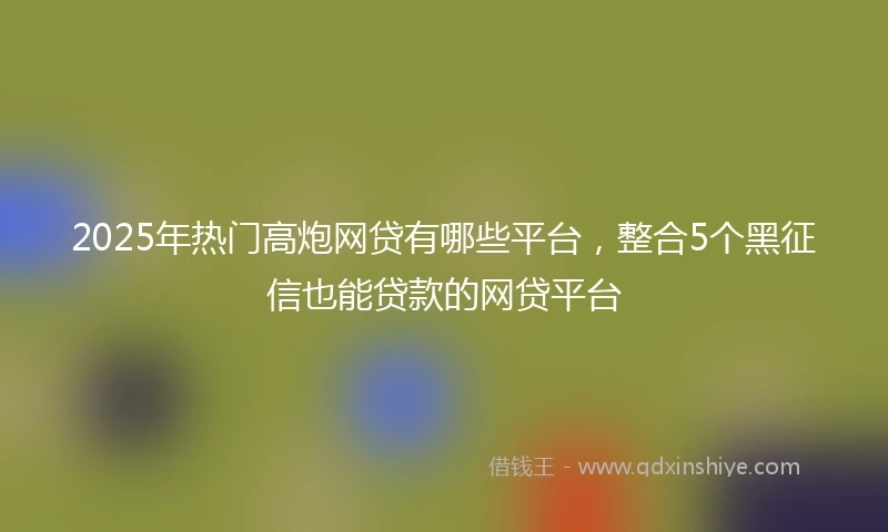 2025年热门高炮网贷有哪些平台，整合5个黑征信也能贷款的网贷平台