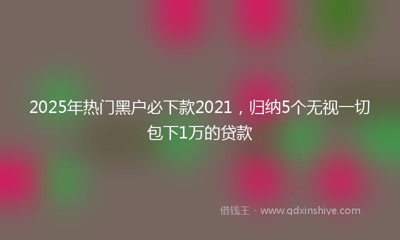 2025年热门黑户必下款2021，归纳5个无视一切包下1万的贷款