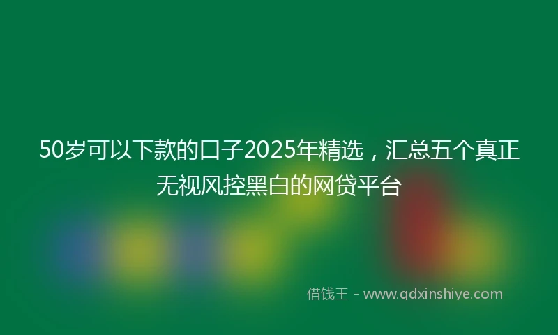50岁可以下款的口子2025年精选，汇总五个真正无视风控黑白的网贷平台