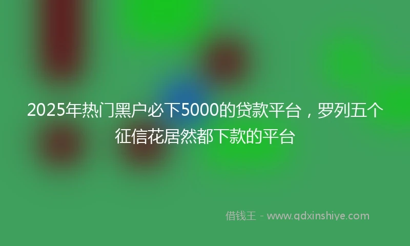 2025年热门黑户必下5000的贷款平台，罗列五个征信花居然都下款的平台