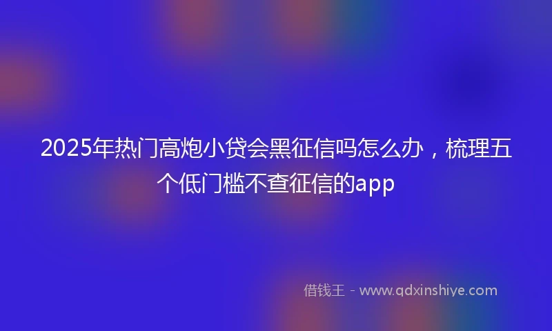 2025年热门高炮小贷会黑征信吗怎么办，梳理五个低门槛不查征信的app
