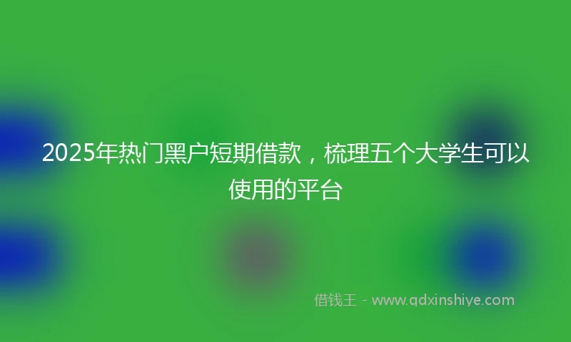 2025年热门黑户短期借款，梳理五个大学生可以使用的平台