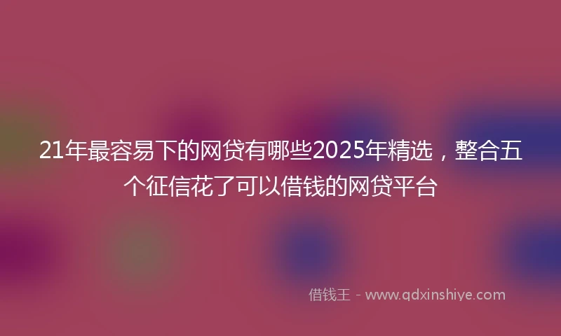 21年最容易下的网贷有哪些2025年精选，整合五个征信花了可以借钱的网贷平台