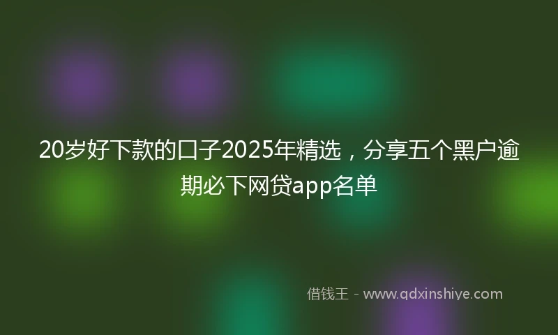 20岁好下款的口子2025年精选，分享五个黑户逾期必下网贷app名单