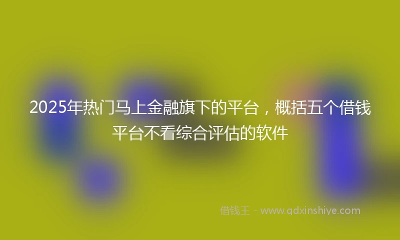 2025年热门马上金融旗下的平台，概括五个借钱平台不看综合评估的软件