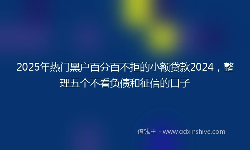 2025年热门黑户百分百不拒的小额贷款2024，整理五个不看负债和征信的口子
