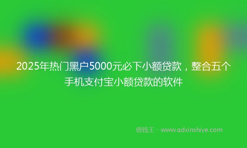 2025年热门黑户5000元必下小额贷款，整合五个手机支付宝小额贷款的软件
