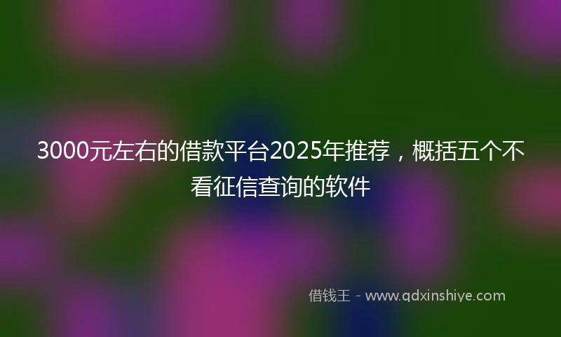 3000元左右的借款平台2025年推荐，概括五个不看征信查询的软件
