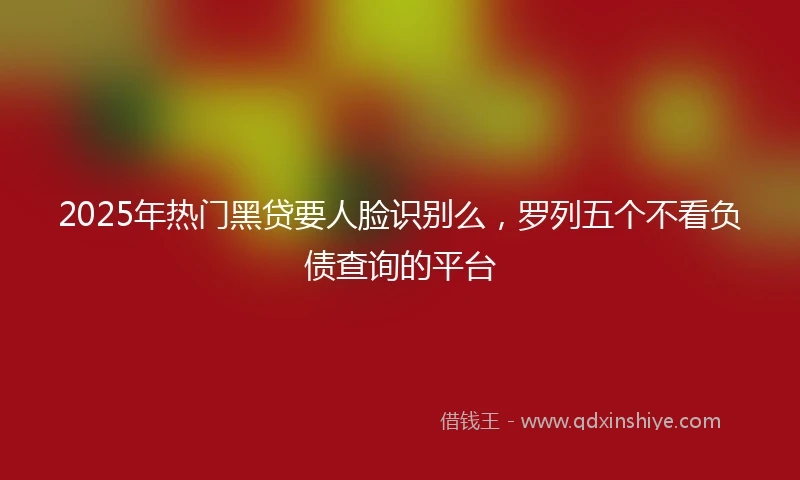 2025年热门黑贷要人脸识别么，罗列五个不看负债查询的平台