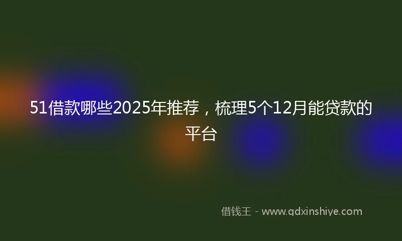 51借款哪些2025年推荐，梳理5个12月能贷款的平台