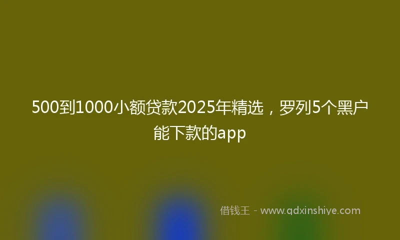 500到1000小额贷款2025年精选，罗列5个黑户能下款的app