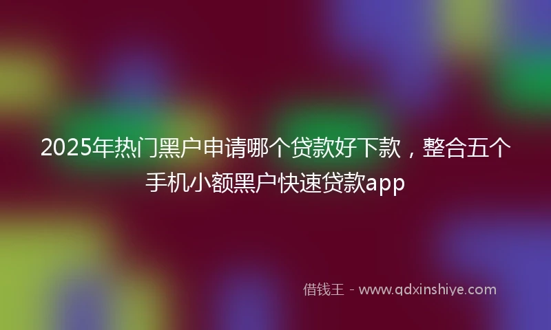 2025年热门黑户申请哪个贷款好下款，整合五个手机小额黑户快速贷款app