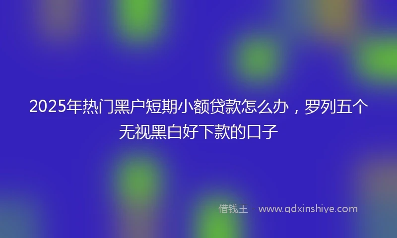 2025年热门黑户短期小额贷款怎么办，罗列五个无视黑白好下款的口子