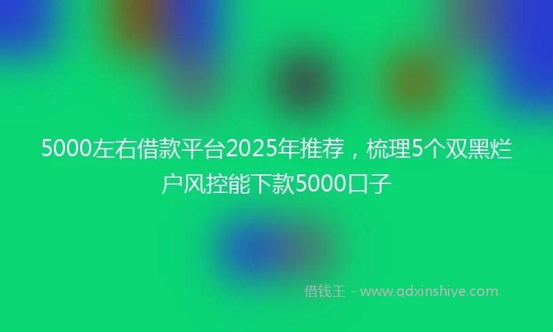 5000左右借款平台2025年推荐，梳理5个双黑烂户风控能下款5000口子