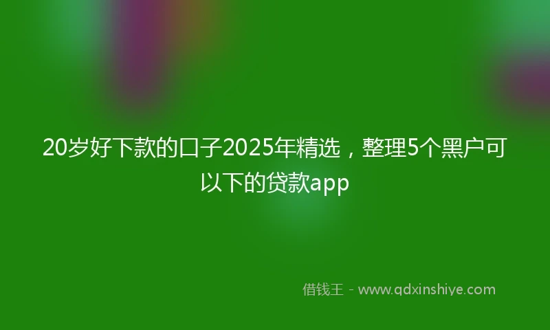20岁好下款的口子2025年精选，整理5个黑户可以下的贷款app