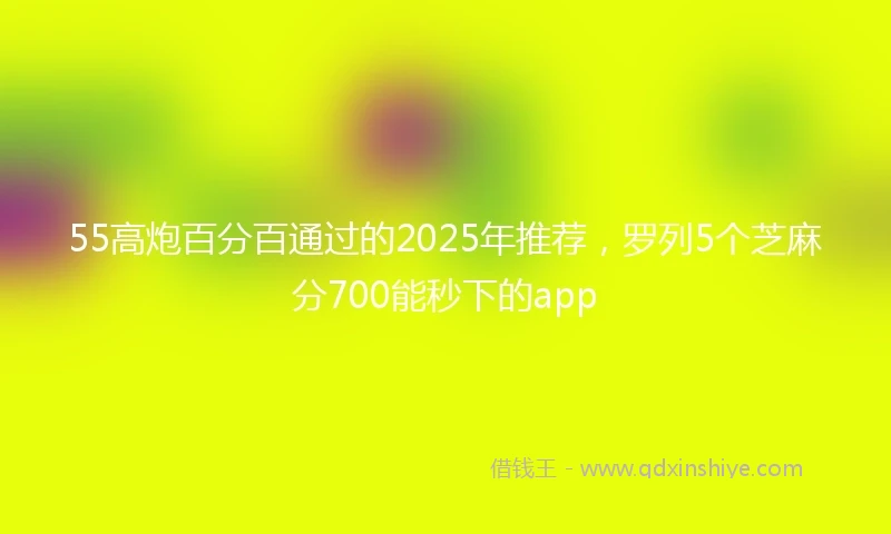 55高炮百分百通过的2025年推荐，罗列5个芝麻分700能秒下的app