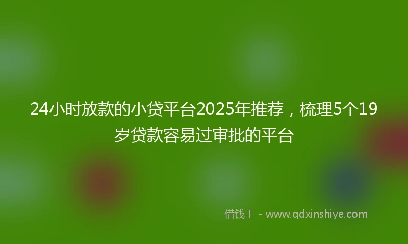 24小时放款的小贷平台2025年推荐，梳理5个19岁贷款容易过审批的平台