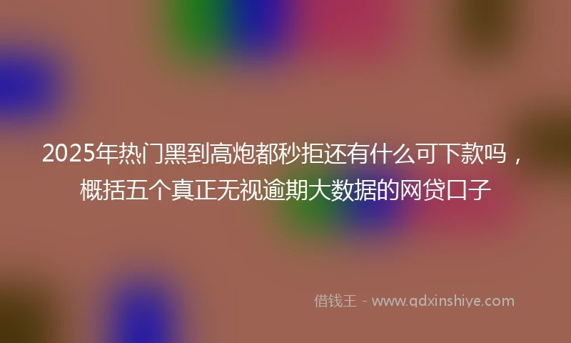 2025年热门黑到高炮都秒拒还有什么可下款吗,概括五个真正无视逾期大数据的网贷口子