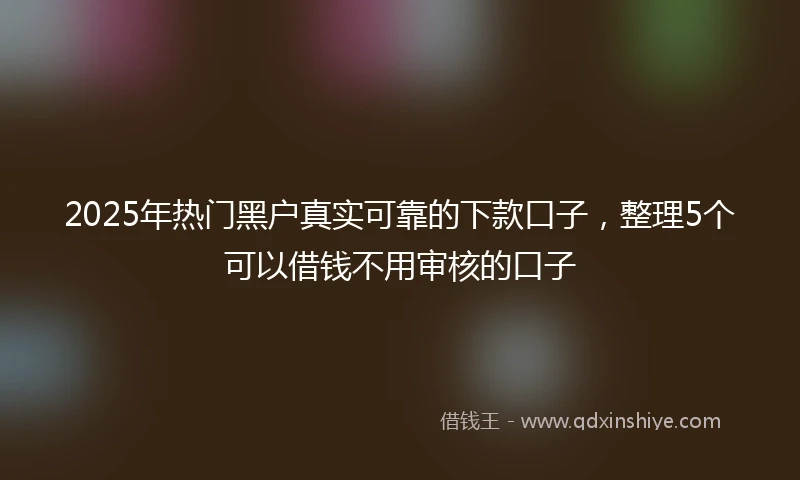 2025年热门黑户真实可靠的下款口子，整理5个可以借钱不用审核的口子