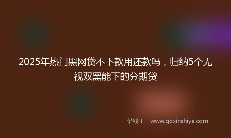 2025年热门黑网贷不下款用还款吗，归纳5个无视双黑能下的分期贷