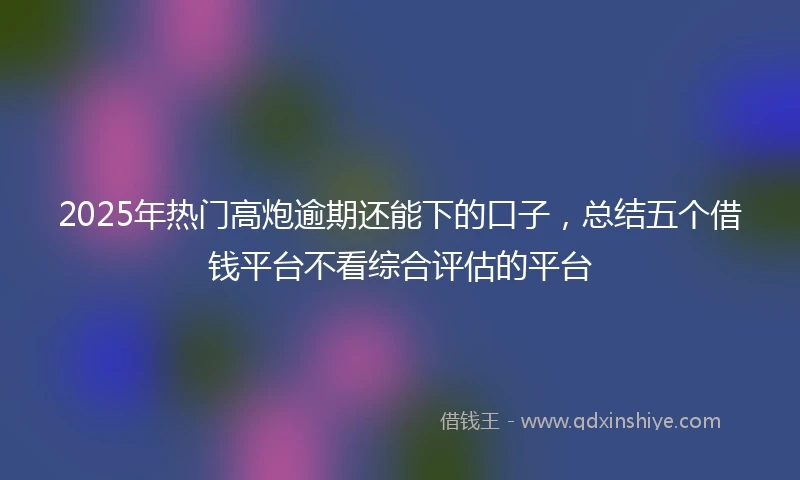 2025年热门高炮逾期还能下的口子，总结五个借钱平台不看综合评估的平台