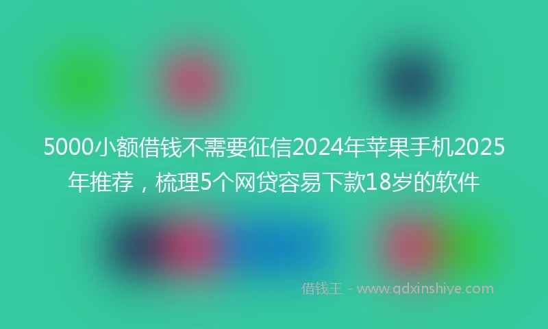 5000小额借钱不需要征信2024年苹果手机2025年推荐，梳理5个网贷容易下款18岁的软件