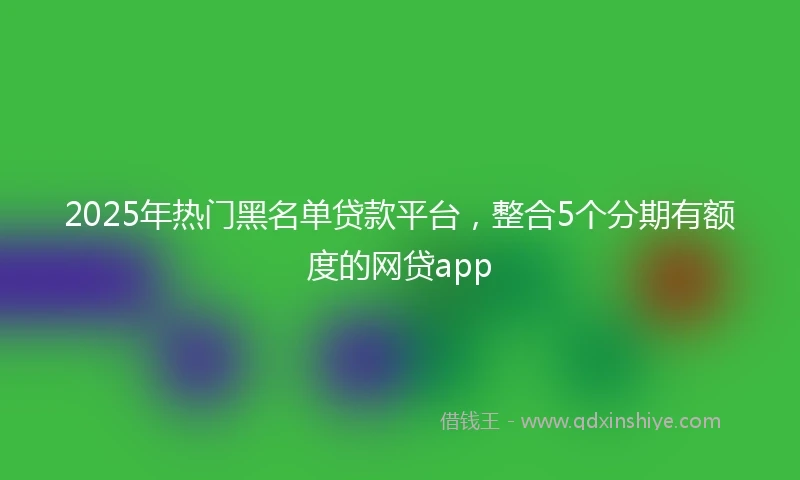 2025年热门黑名单贷款平台，整合5个分期有额度的网贷app
