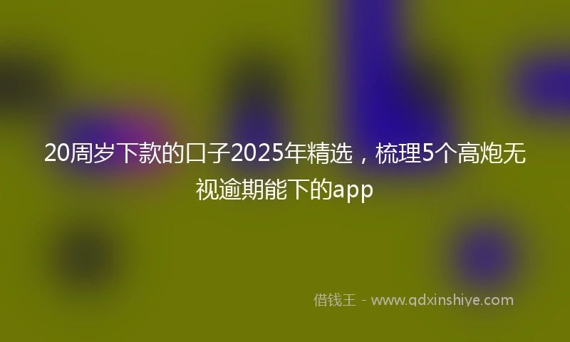 20周岁下款的口子2025年精选，梳理5个高炮无视逾期能下的app