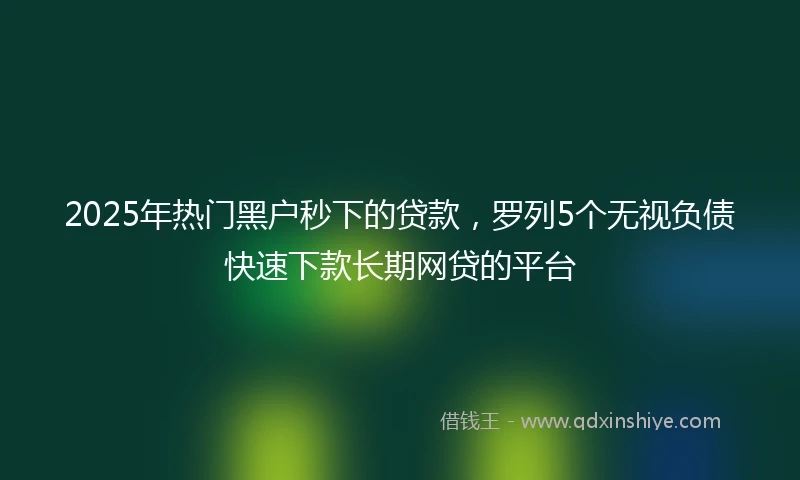 2025年热门黑户秒下的贷款，罗列5个无视负债快速下款长期网贷的平台