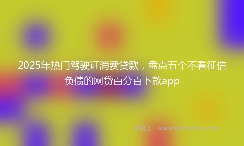 2025年热门驾驶证消费贷款，盘点五个不看征信负债的网贷百分百下款app