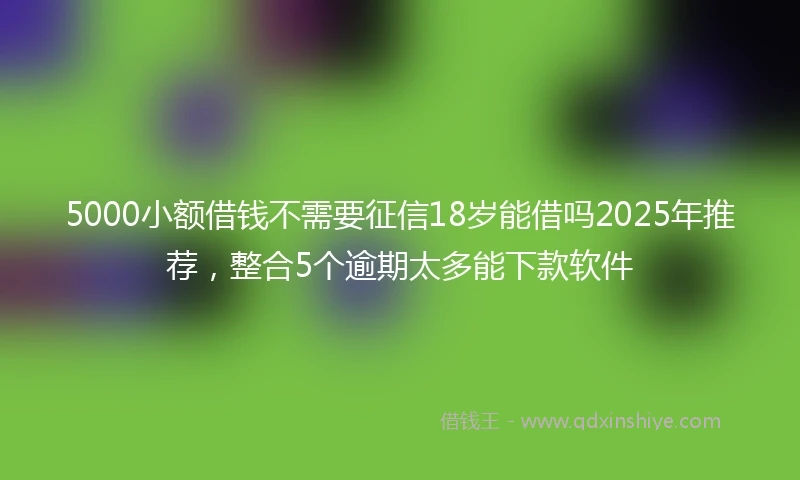 5000小额借钱不需要征信18岁能借吗2025年推荐，整合5个逾期太多能下款软件