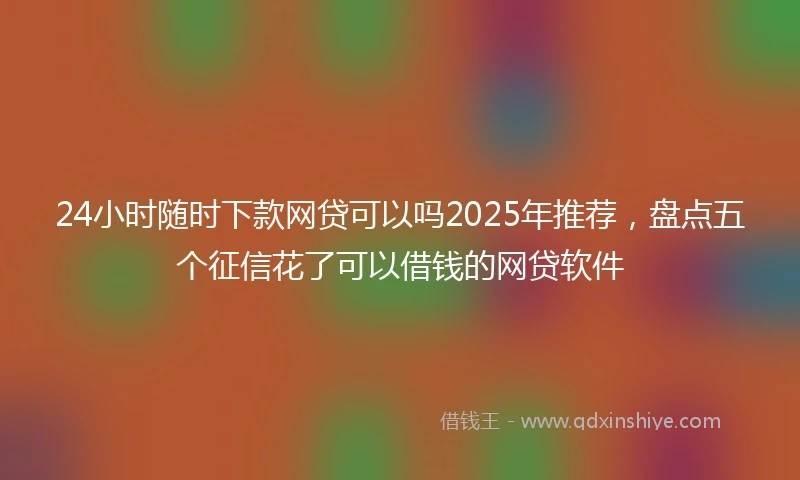 24小时随时下款网贷可以吗2025年推荐，盘点五个征信花了可以借钱的网贷软件