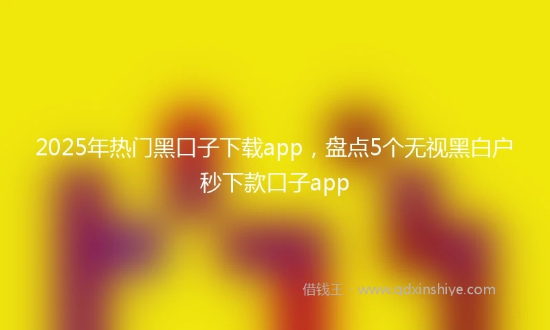 2025年热门黑口子下载app，盘点5个无视黑白户秒下款口子app
