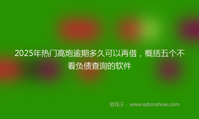 2025年热门高炮逾期多久可以再借，概括五个不看负债查询的软件