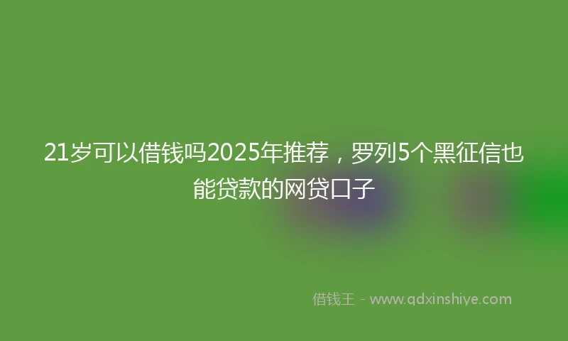 21岁可以借钱吗2025年推荐，罗列5个黑征信也能贷款的网贷口子