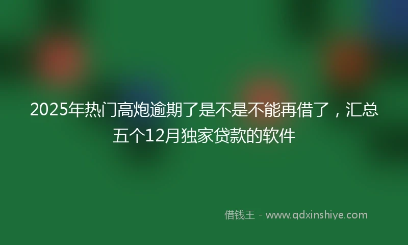 2025年热门高炮逾期了是不是不能再借了，汇总五个12月独家贷款的软件