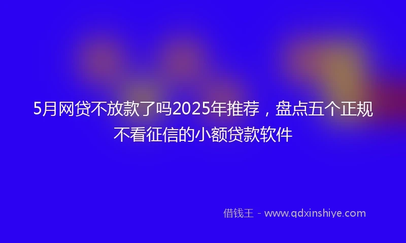 5月网贷不放款了吗2025年推荐，盘点五个正规不看征信的小额贷款软件