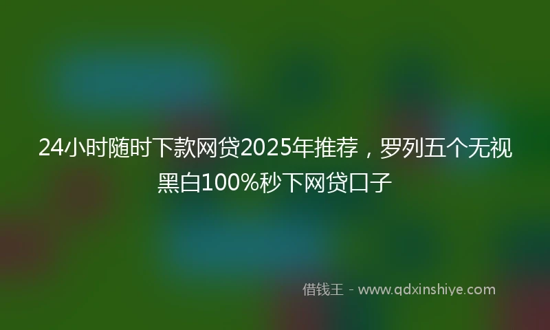24小时随时下款网贷2025年推荐，罗列五个无视黑白100%秒下网贷口子
