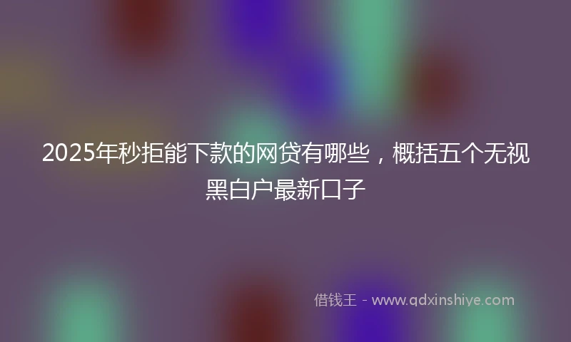 2025年秒拒能下款的网贷有哪些，概括五个无视黑白户最新口子