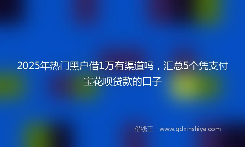 2025年热门黑户借1万有渠道吗，汇总5个凭支付宝花呗贷款的口子