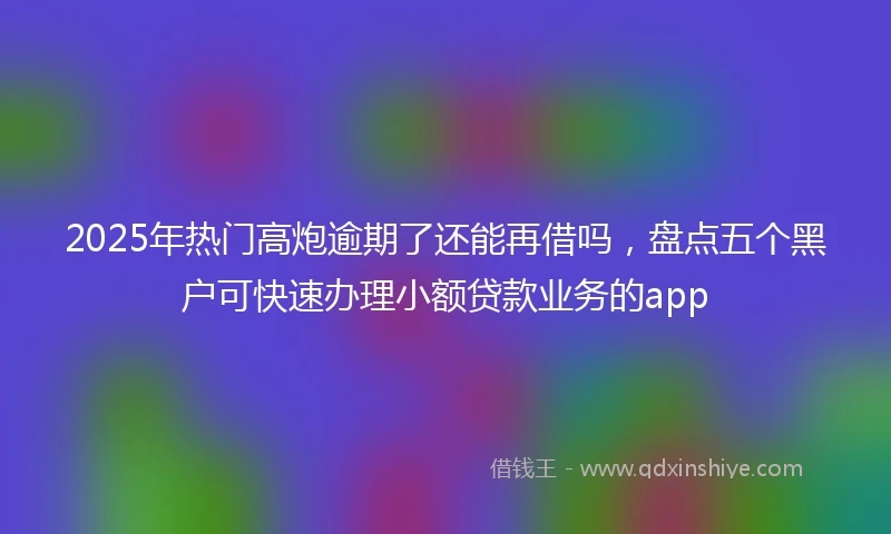 2025年热门高炮逾期了还能再借吗，盘点五个黑户可快速办理小额贷款业务的app