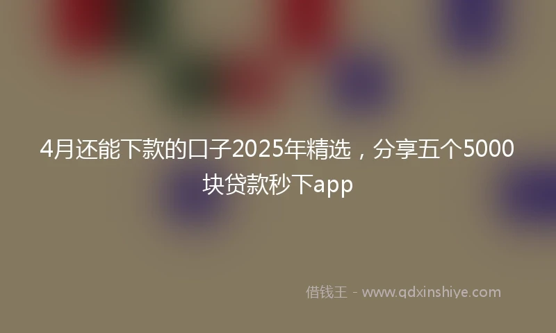 4月还能下款的口子2025年精选，分享五个5000块贷款秒下app