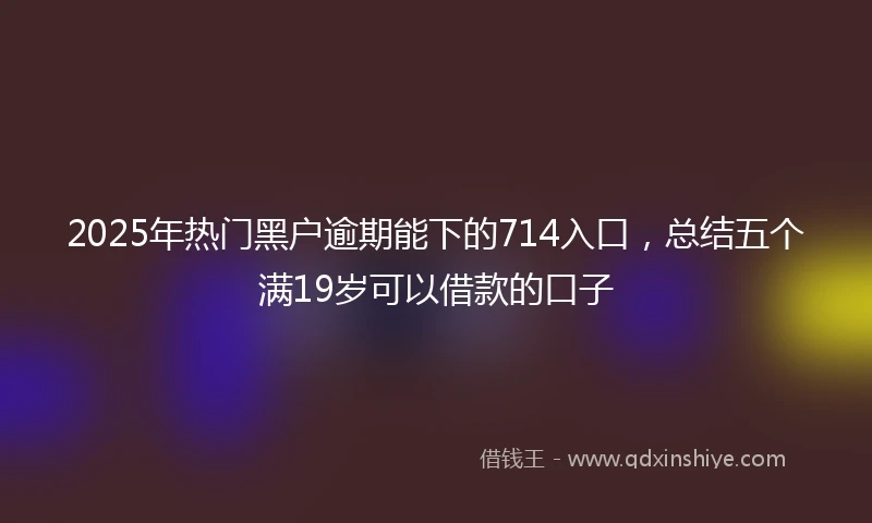 2025年热门黑户逾期能下的714入口，总结五个满19岁可以借款的口子
