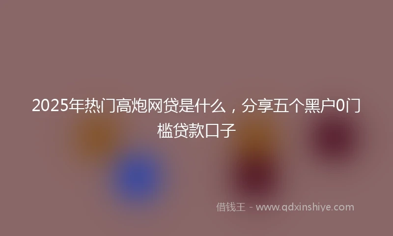 2025年热门高炮网贷是什么，分享五个黑户0门槛贷款口子