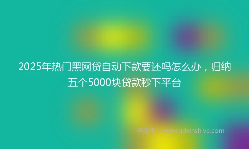2025年热门黑网贷自动下款要还吗怎么办，归纳五个5000块贷款秒下平台